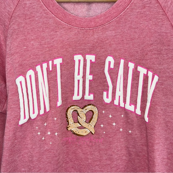 Simply Southern ‘Don’t Be Salty’ Pink Dye Pullover Sweatshirt Women’s Small - Picture 3 of 7